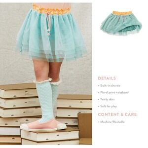 Matilda Jane Misty Girls Tulle Skirt‎ Skort Just Imagine Size 4 Blue New